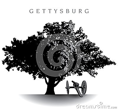 Gettysburg Battlefield Vector Illustration